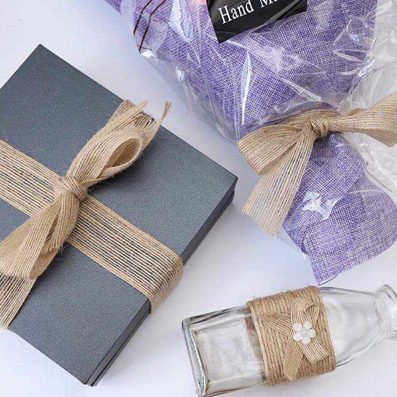 Лента из мешковины 10 м, натуральная винтажная джутовая веревка, подарочная упаковка своими руками, свадебная вечеринка