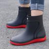 Fashion Mid-tube Rain Boots Men's Water Shoes Low-top Rain Boots Waterproof Non-slip Kitchen Rubber Shoes Fishing Car Wash Work Shoes