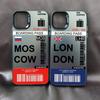 Чехол для телефона World City Travel Ticket London Label для IPhone 16 15 14 Pro Max Mini 15 Plus 11 12 13 Pro Max Покрытие Бампер