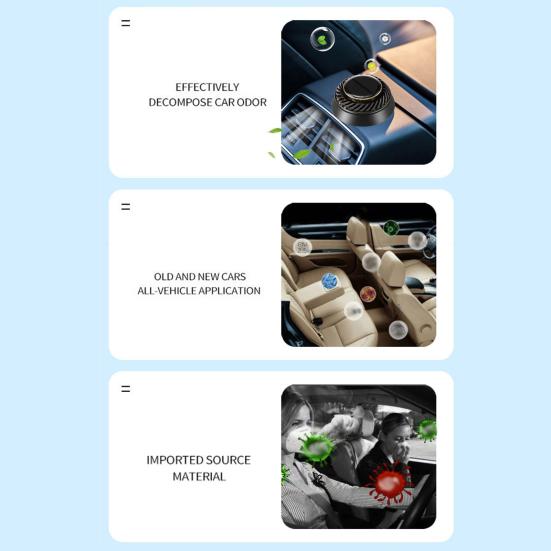 Solar Car Air Freshener Automatic Rotatable Long Lasting Fragrance Air Purifying Auto Aromatherapy Diffuser Ornament Car Interior Accessories