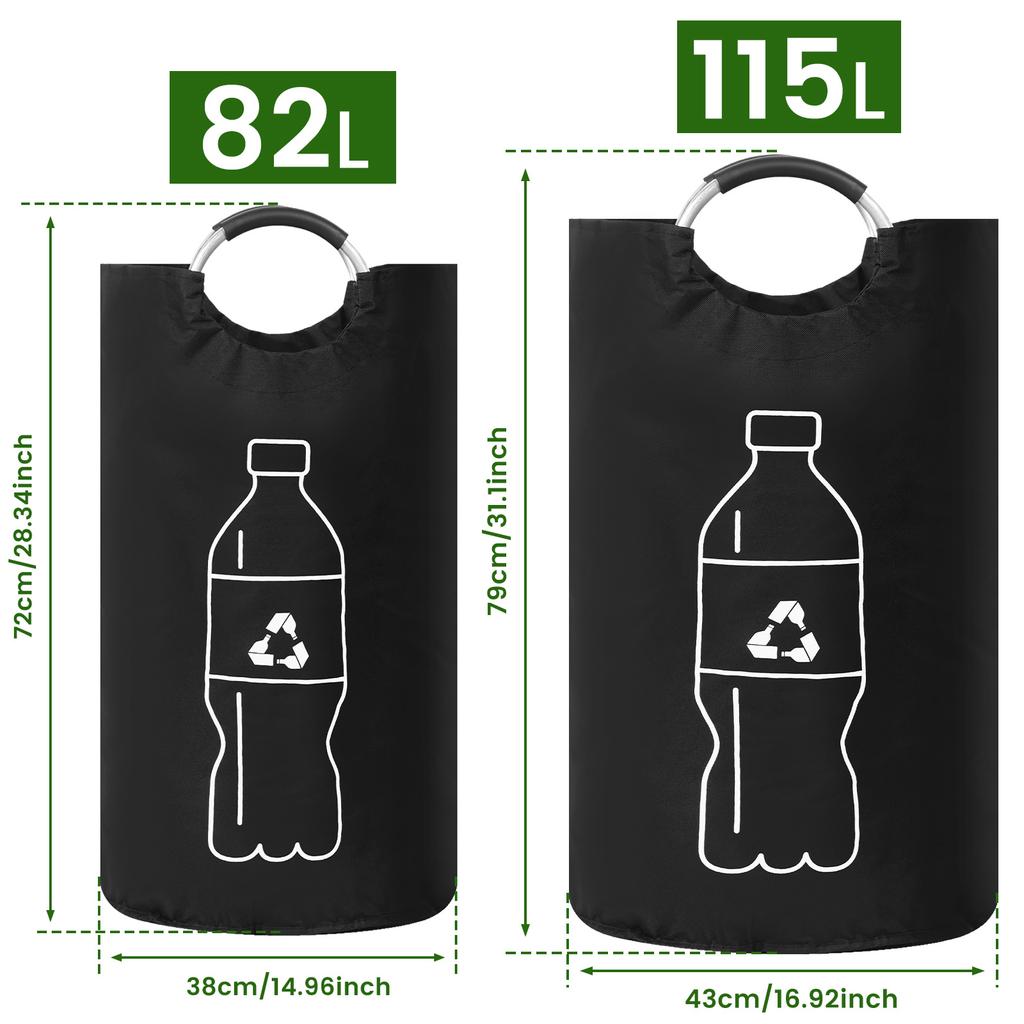 82/115 л Корзина для хранения пустых бутылок Складная кухонная сумка-коллектор для бутылок с грязной водой с алюминиевой ручкой Контейнер большой вместимости