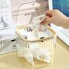 With Lid Transparent Storage Box Dust Proof Desktop Storage Box New Mini Trash Can  Desktop
