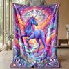 Magical Unicorn Scene Theme blanket Lightweight Warm Flannel Blanket Decorative Throw Blanket for Home Decoration