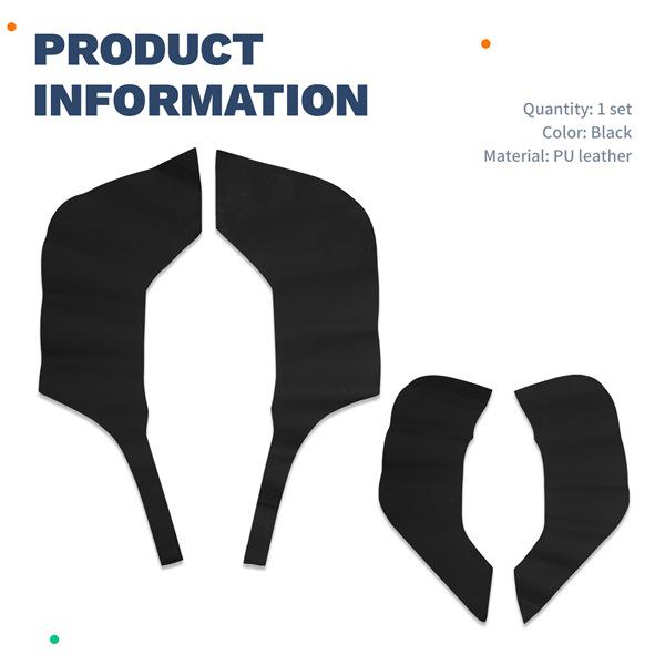 Black PU Leather Car Door Kick Mats Set for Tesla Model Y