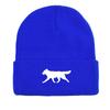 White Wolf Dog Print Knitted Cap Beanie, Animal Man Cap Lightweight Elastic Casual Bobble Hat Knit Hat Beanie
