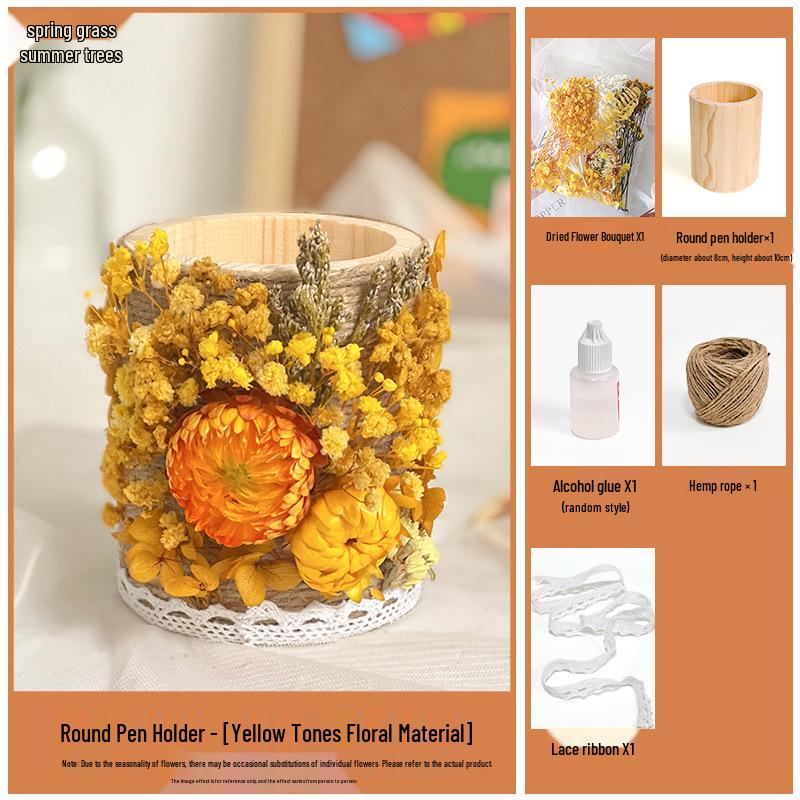 Набор для изготовления подставки для ручек из стабилизированных цветов своими руками - Мероприятие для родителей и детей на Праздник середины осени или Тимбилдинг