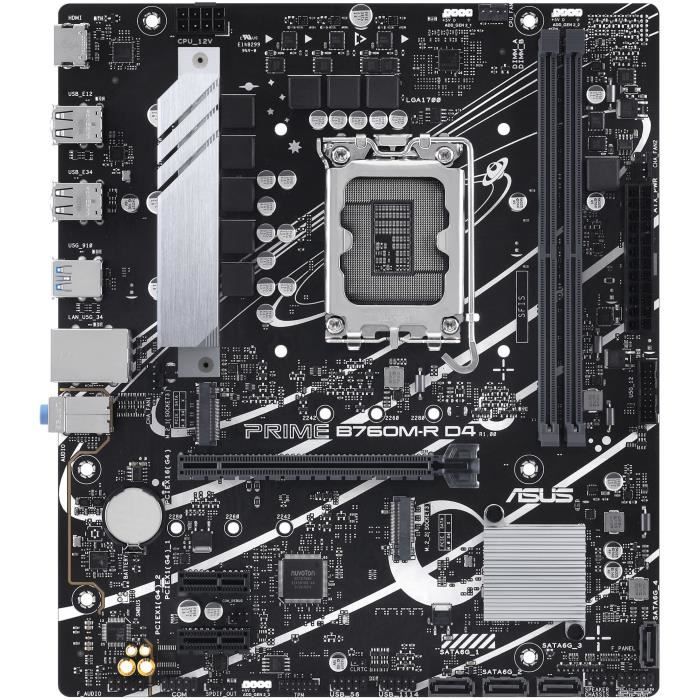 Carte mère - ASUS - PRIME B760M-R D4 - Intel B760 LGA 1700 micro ATX
