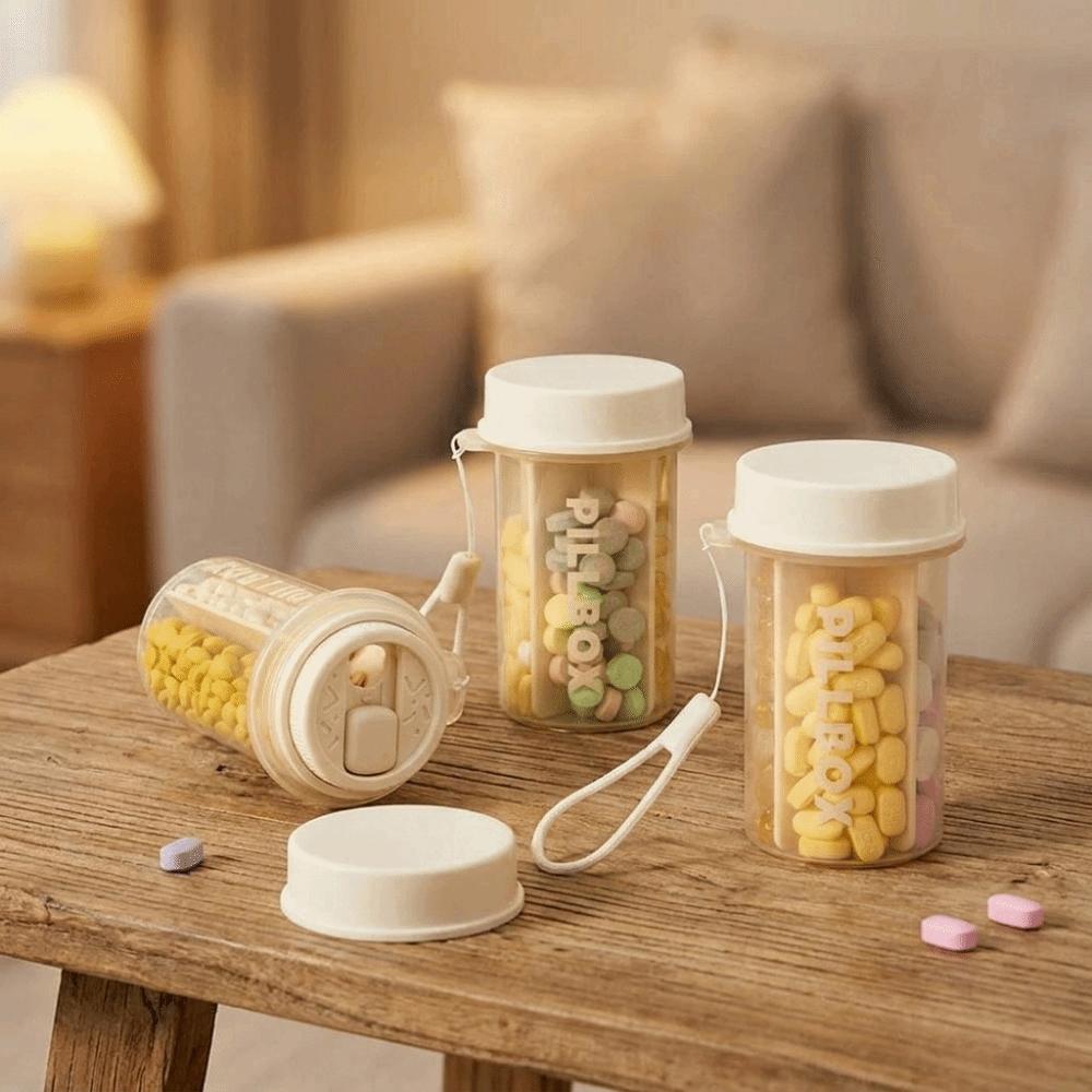 Portable 4 Grids Pill Box Sealed Pill Storage Box Portable Pill Dispenser for Home