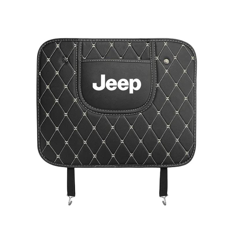 Для автомобиля Jeep Кожаная защитная накладка на спинку сиденья Противоударная накладка на сиденье Для Jeep Grand Cherokee Wrangler JK Gladiator Compass Reneg