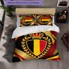 Belgium Football Pattern 3 Pieces Bedding Set Soft Microfiber Duvet Cover with Pillow Cases for Bedroom