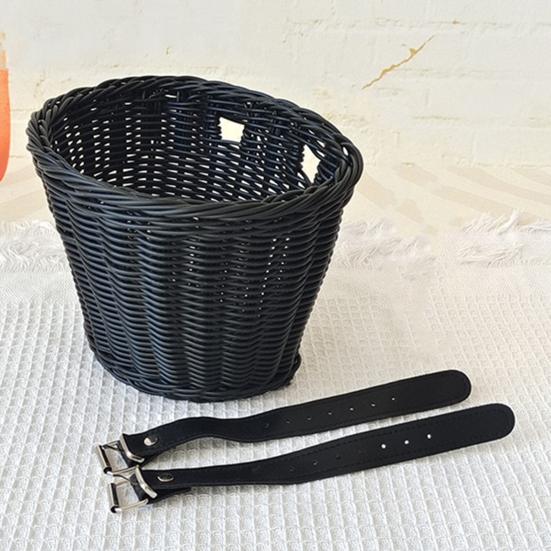 Велосипедная корзина большой вместимости, прочная, грузоподъемная, универсальная, простая в установке, плетеная вручную, имитация ротанга, велосипедная