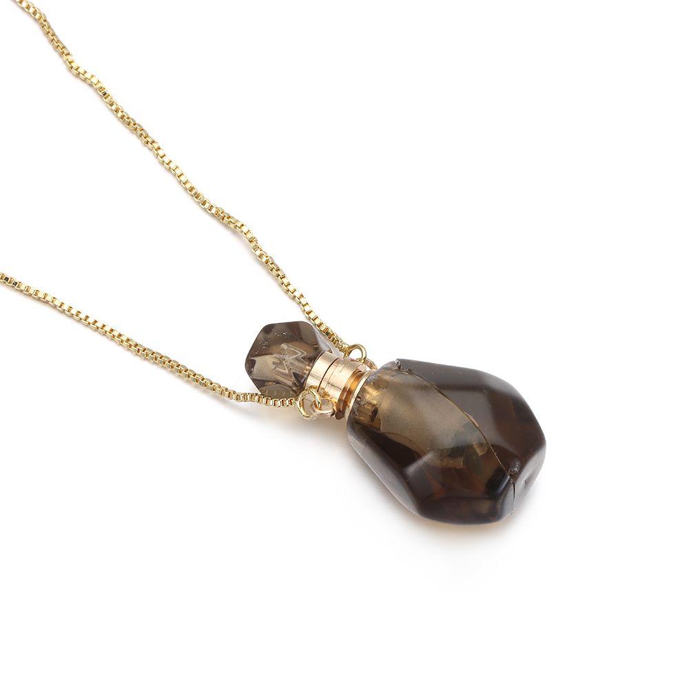 Форма капли воды масляный диффузор флакон флакон духов кулон натуральный камень ожерелье ювелирные изделия подарок