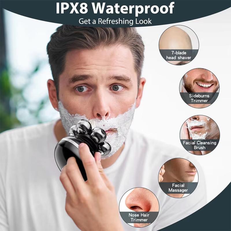 Электробритва 7-головочная плавающая режущая головка база USB-зарядка портативный триммер для бороды бритвенная машина мужская электрическая бритва