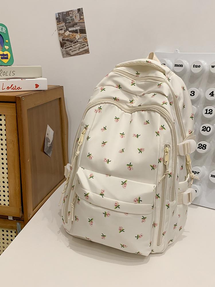 Цветочный Милый Рюкзак для Женщин: Большая вместимость, идеально для школы - Подходит для учащихся средней и начальной школы