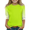 Printed Tops For Youth Girls 4-16 Years Round Neck 3/4 Sleeves T-Shirts Trendy Tops Outfit Tees