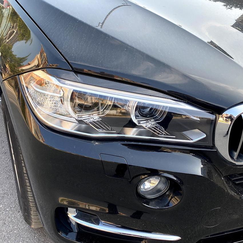 2 шт., глянцевые фары из АБС-пластика, злые брови, веки для BMW F15 F16 G05 G06 X5 X6 25d 30d 40e M50i M450d x-Drive 2013-2022