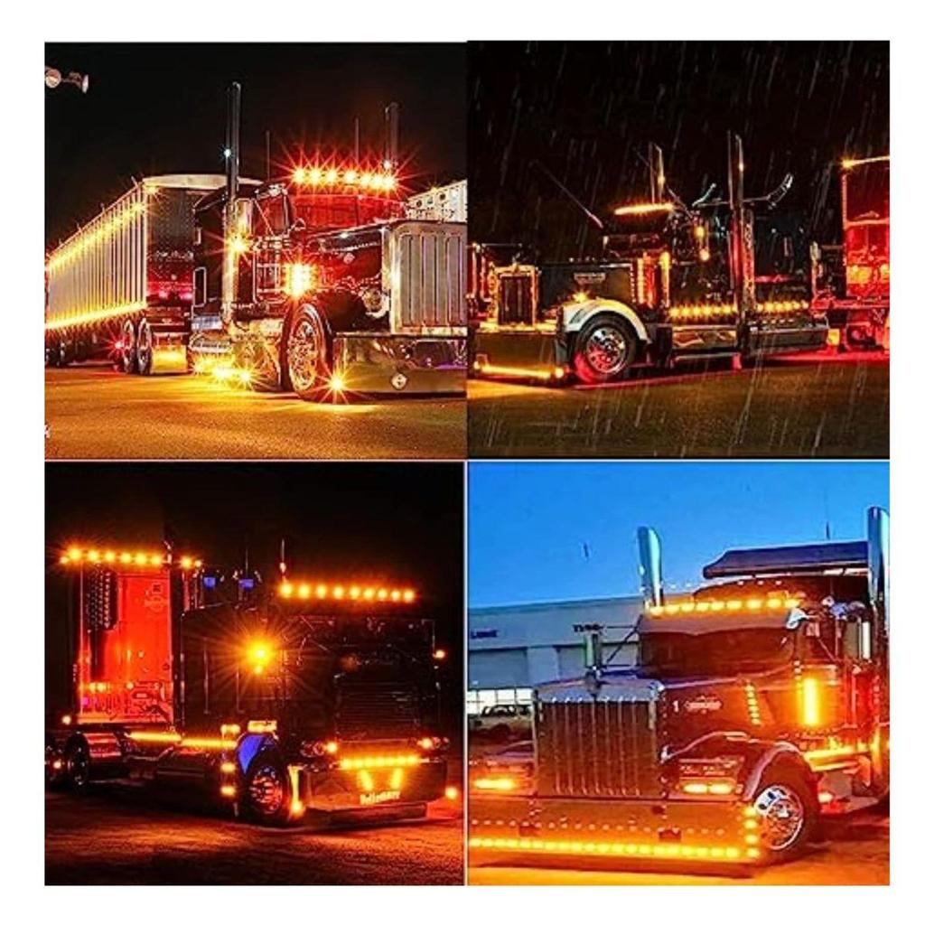 18PCS LED Marker Lights Trailer 12V Waterproof Amber Chicken Lights for Semi Trucks Freightliner Cargo – Universal Fit