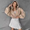 Women Long Sleeve V Neck Loose Pullovers Female Tops Solid Color Sweatshirts