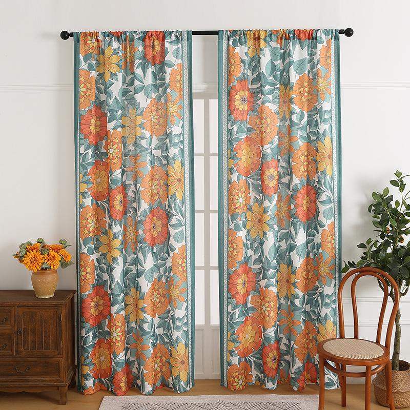 Современный, Простой, Маленький, Свежий, Растительный Принт, Высококачественный Грязный Постель, Полузатемняющие Шторы С Набивным Рисунком, Кабинет, Гостиная, Балкон, Спальня