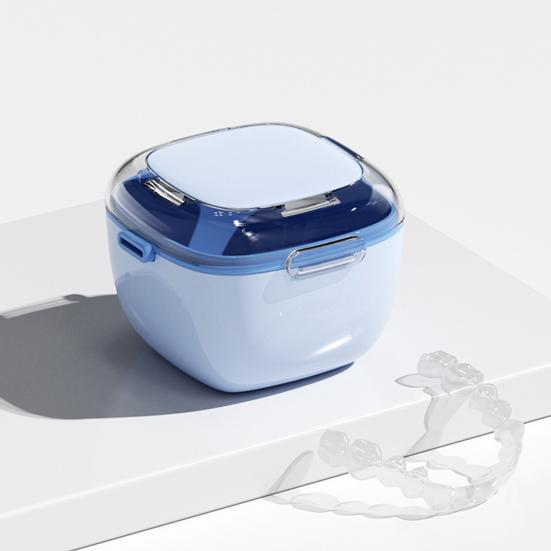 Двухслойный держатель для зубных протезов, контейнер для хранения брекетов, не содержащий бисфенол-А, компактный портативный дренажный многослойный портативный футляр для хранения зубных протезов