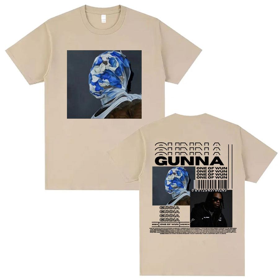 Rapper Gunna One of Wun Album Merch T Shirts Fashion Pop Music Hip Hop Tshirt Unisex Womens High Quality Cotton Oversized T Shirt