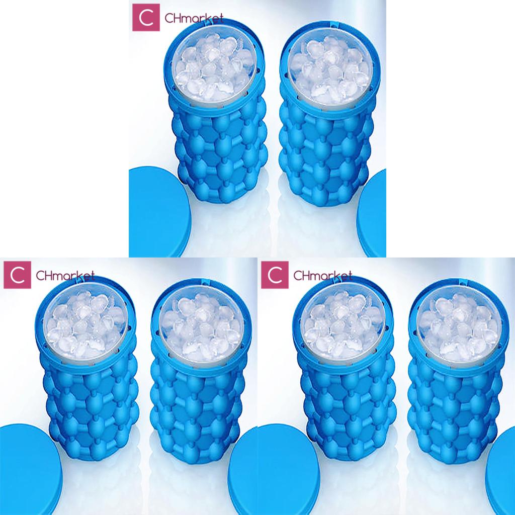 Silicone Ice Bucket With Lid And Scoop For Outdoor Picnic And Party Use