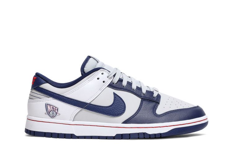 Мужские кроссовки Nike Dunk Low EMB 75-летие НБА Brooklyn Nets Серый туман/Белый/Синий космос/Синий космос