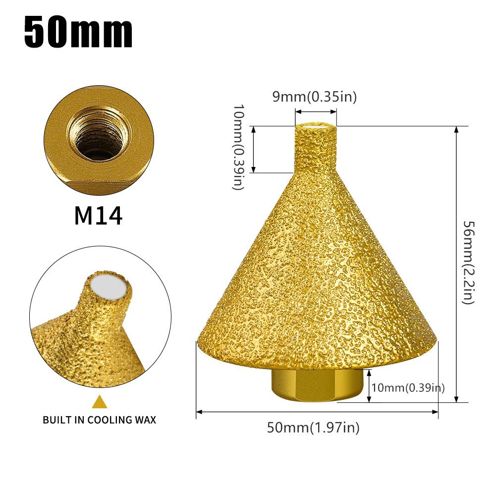 Brazed Diamond Chamferor 40 Mesh Ceramic Tile Marble Reamer Angle Grinder M1014 Grinding Bit Grinding Bit