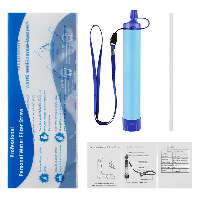 Portable Outdoor Water Purification Straw for Single-Person Use – Emergency Filtration & Sterilization Ideal for Camping