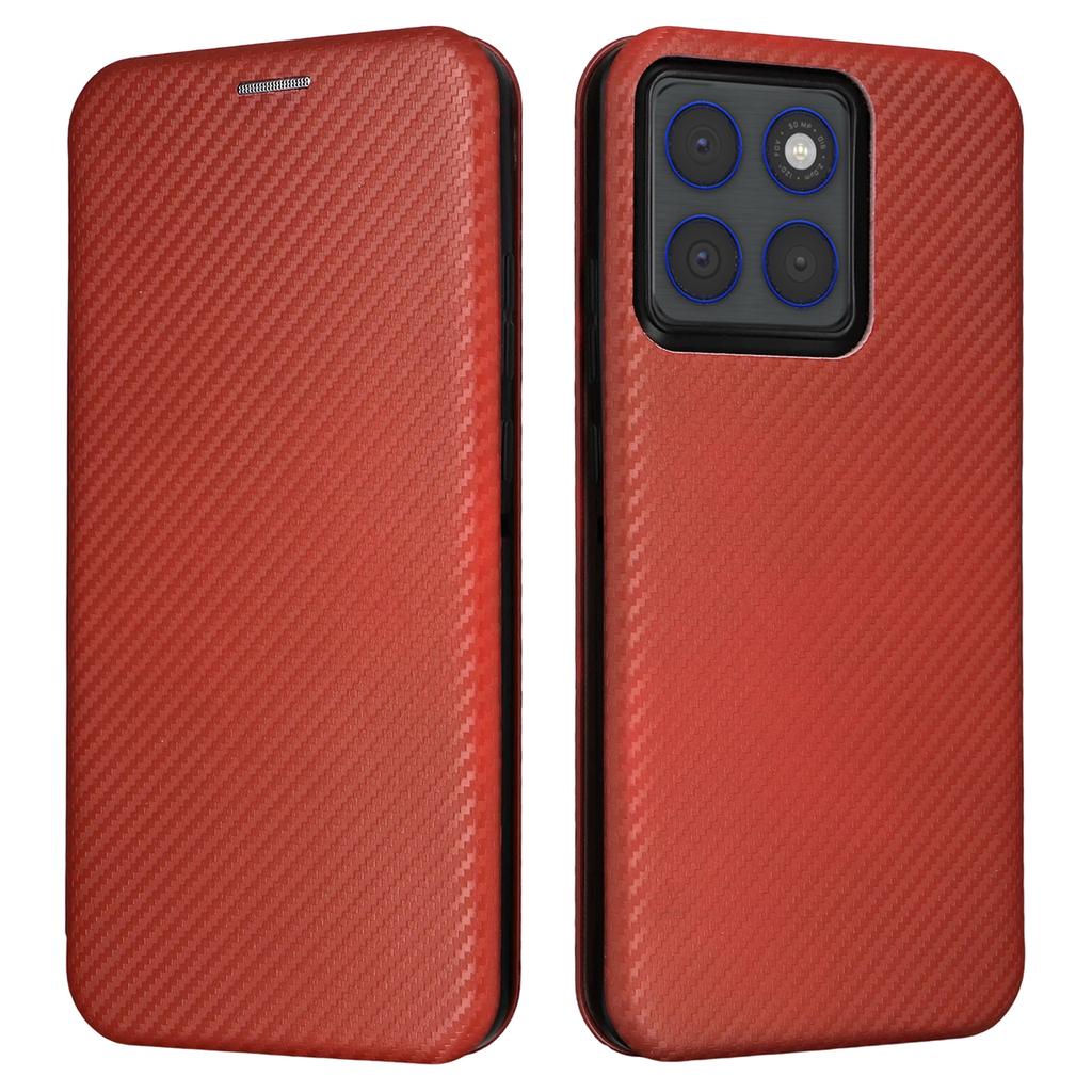 Чехол для Motorola Edge 70 5G с текстурой углеродного волокна, ударопрочный чехол из ПУ-кожи