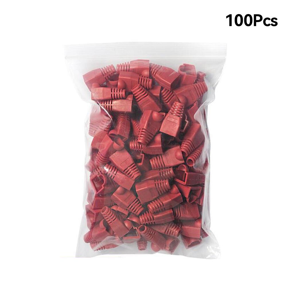 100 шт. разноцветных CAT5E CAT6 RJ45 Ethernet сетевых кабелей защитные чехлы для кабельных разъемов крышки вилки