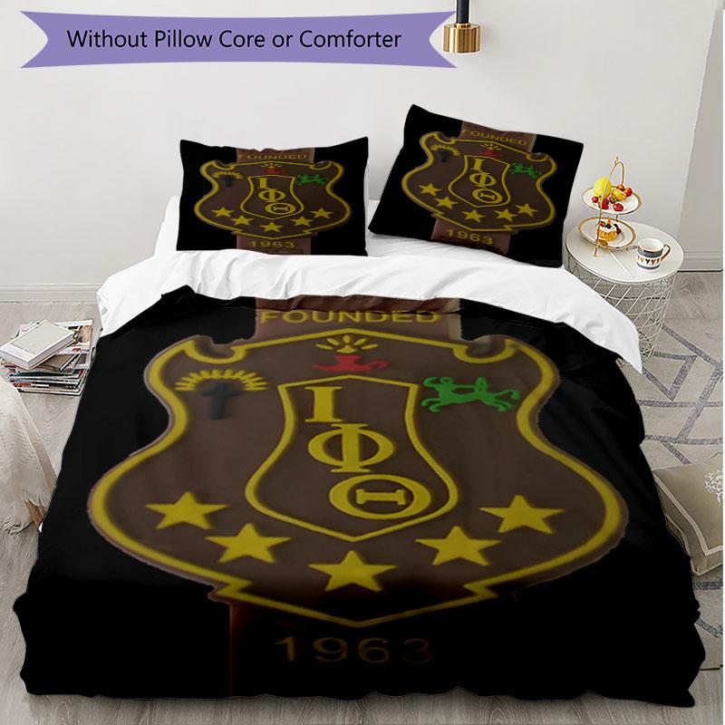 3pcs Duvet Cover Set (1*Duvet Cover + 2*Pillowcase, Without Core), Iota Phi Theta Print Soft All‑Season Bedding Set, Home Bedroom Decor Gift