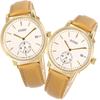 SOUE Pair Watch Classics Pair Watch Ladies Pair Couple 38mm Size Leather Belt Leather Band Camel Gold Ivory Dial [SOUE] Men's