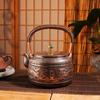 Teapot Handmade Eight Treasures Pure Copper Seiko Carving Gilt Boiling Water Thickened Household Chinese Retro Desktop Ornament