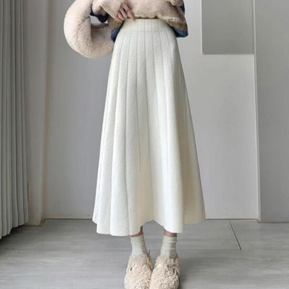 Navava Women S Pleated Knit Skirt nS405