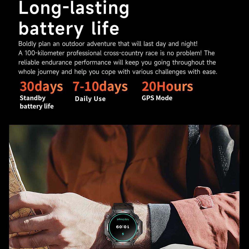 2025 Новые Спортивные Смарт-часы для улицы GPS AMOLED Мониторинг сердечного ритма Светодиодный фонарик Звонки по Bluetooth Водонепроницаемость 3 АТМ Смарт-часы