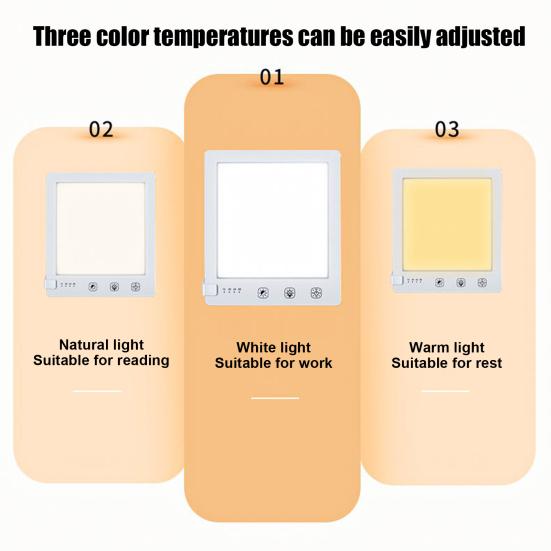 Светотерапевтическая лампа Yousheng LED Регулируемая яркость Цветовая температура Без УФ Полный спектр Лампа для терапии с имитацией восхода солнца Дом Офис Стол Прикроватная