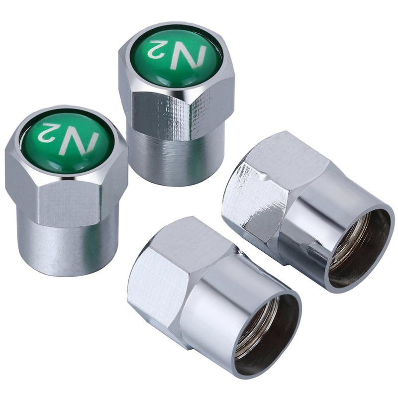 1000pcs Nitrogen N2 Logo Tire Valve Caps Chrome Plated Plastic Car TPMS Valve Stem Dust Covers Wheel Rim Accessories Wholesale