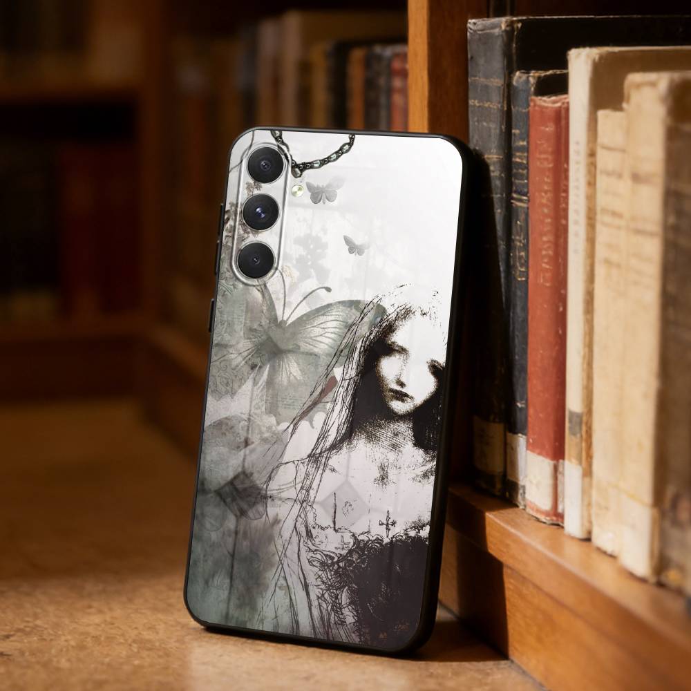 Готический Кокетливый Кибер Сигилизм Чехол Для Телефона Для Samsung S26,S25,S24,S23,S22,S21,Ultra,Plus,FE Черный Мягкий Чехол
