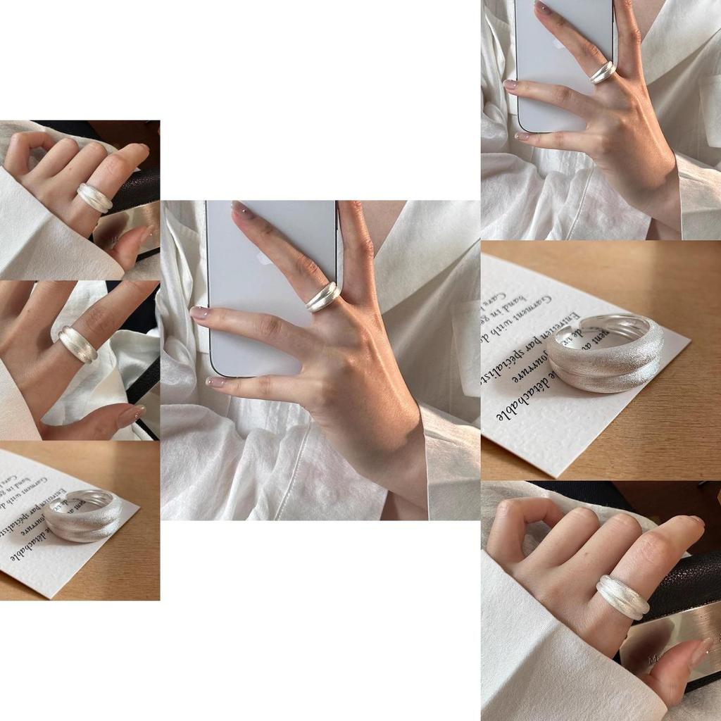 Ins Style Unique Geometric Copper Ring Designer Open Adjustable Band For Women