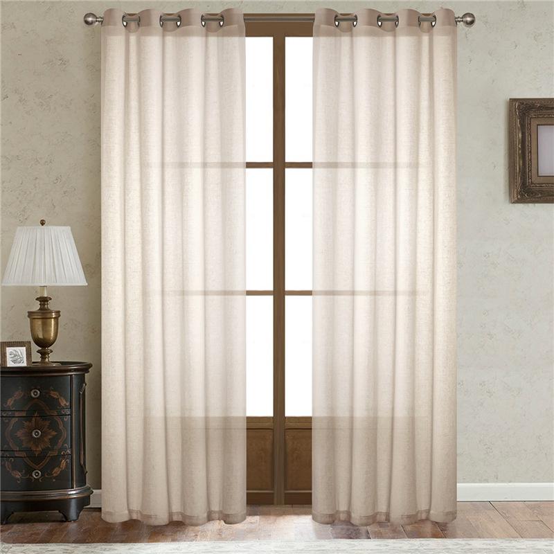 Natural Linen Curtains, Living Room, Bedroom, Opaque To Light, Finished Gauze Curtains Can Be