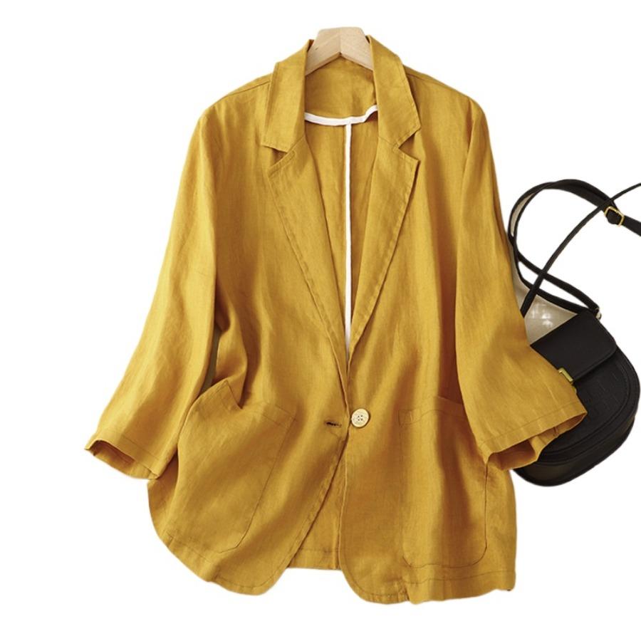 Весенне-осенняя женская тонкая куртка, однотонные пиджаки, винтажные костюмы, топ, повседневный пиджак, костюм для женского пальто