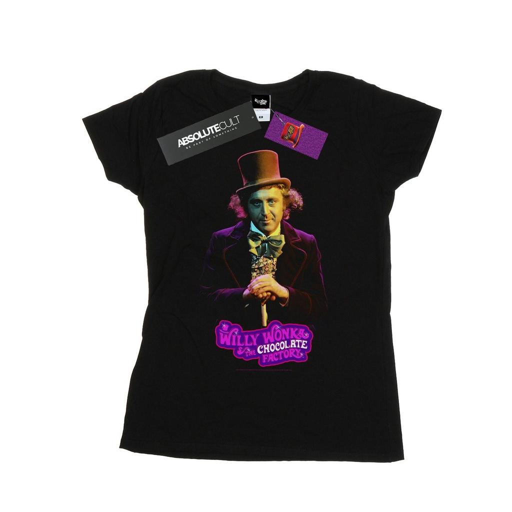 Willy Wonka And The Chocolate Factory Womens/Ladies Dark Pose Cotton T-Shirt