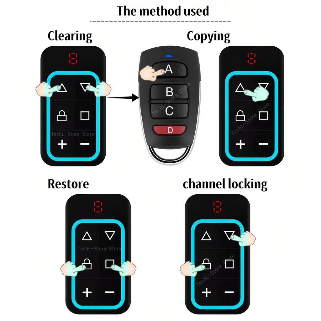 8-канальный перезаряжаемый клонер пультов для ворот, многочастотный 310-915 МГц, универсальный дубликатор с Type-C