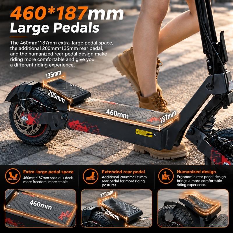 KuKirin G2 Ultra E-Scooter 1600W Dual Motor, 48V 18Ah, 50km/h, 35km Range, 10" Tubeless Tires, Bluetooth Touchscreen