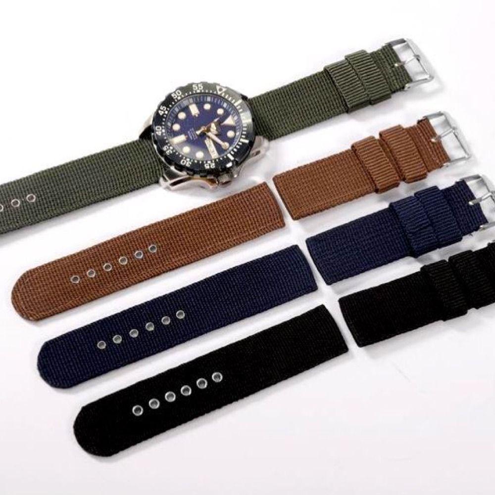 Sports Watch WristBand Pin Buckle Replacement Watchband Nylon Canvas Strap Watch Accessories
