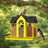 Multi-purpose Metal Hanging Bird Feeder Large Capacity House Shape Hummingbird Feeder Rainproof Wild Bird Feeder Yard Decoration