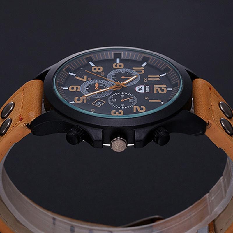 Fashion Leather Men's Sports Watch/Calendar Display/Casual