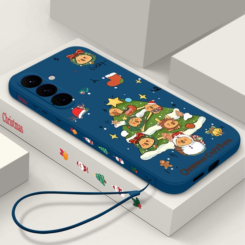 Чехол с рисунком рождественской елки для Samsung Galaxy S25 S24 Ultra S23 S22 Plus S21 FE A15 A16 A17 A26 A35 A36 A54 A55 A56 5G Чехол-шнурок Фунда