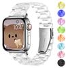 Прозрачный ремешок для Apple Watch 41-45 мм-42-46 мм-40 мм-44 мм 38 мм браслет-звенья iWatch серии 8 7 6 5 4 SE 9 10 Ultra 2 49 мм